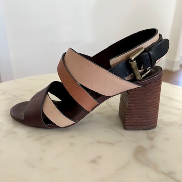 See By Chloe Strappy Heeled Sandals in Nudes and Browns, Size 7 - Picture 2 of 4
